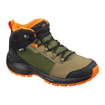 Salomon OUTward CSWP J - Olivovo Zelene Turistické Topánky Detske, S0181SK